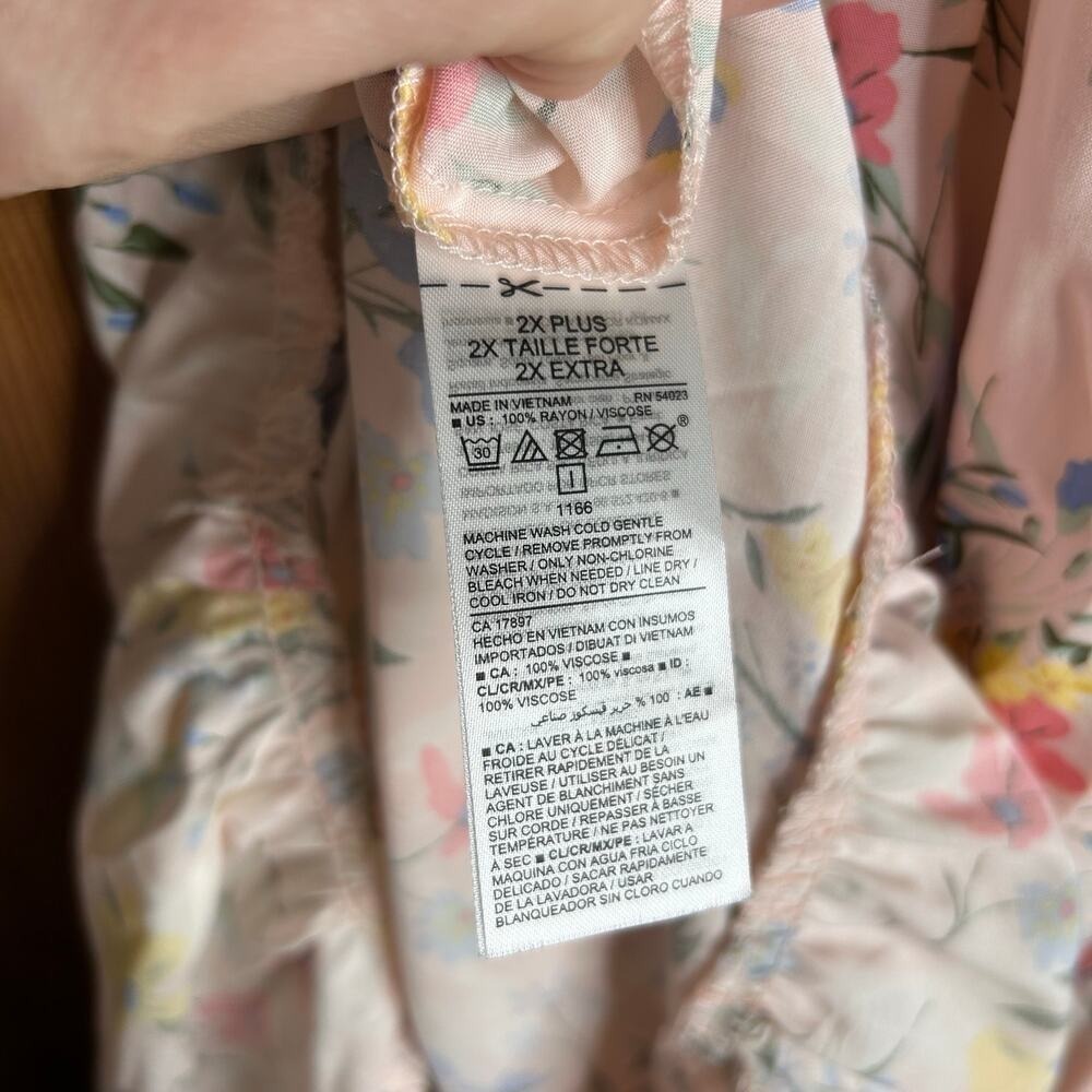 Old Navy Euro Summer Resort Romantic Babydoll Preppy Boho Maxi Dress Women's 2X - Picture 9 of 9